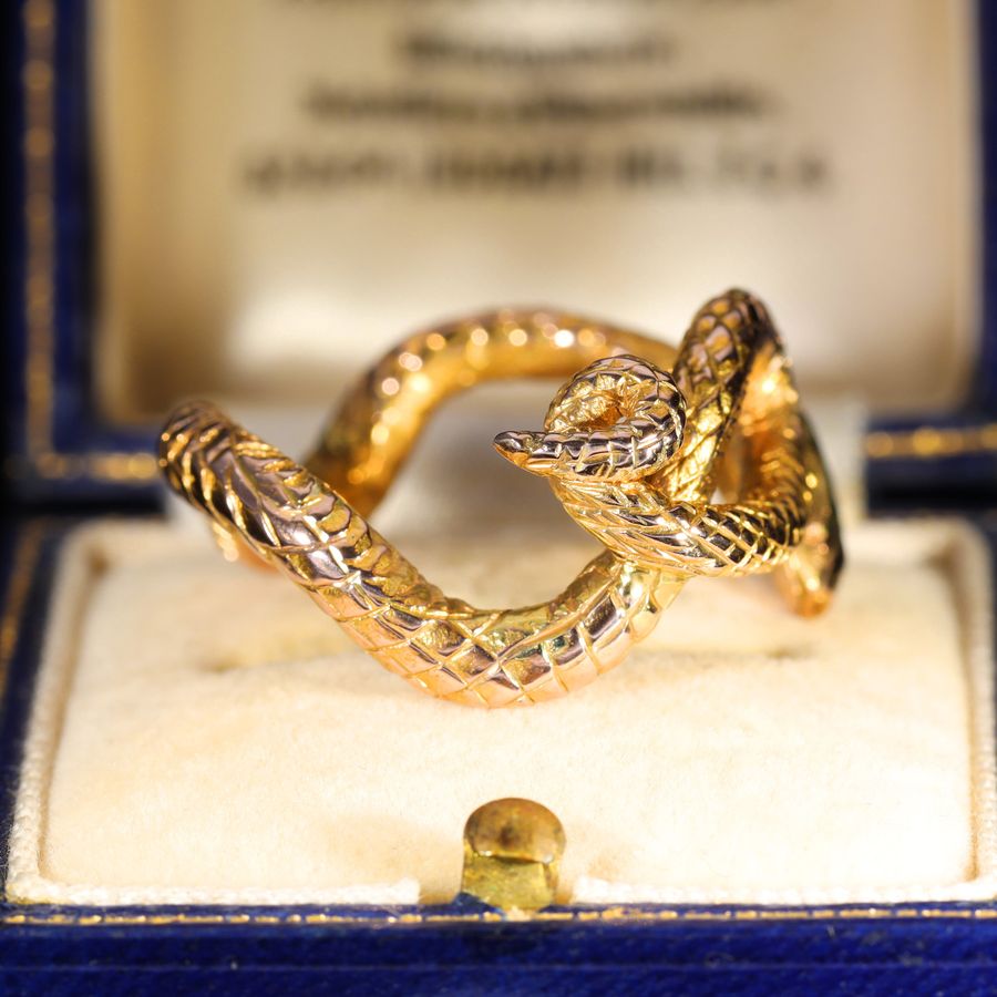 Antique The Antique Coiled Sapphire Snake Ring