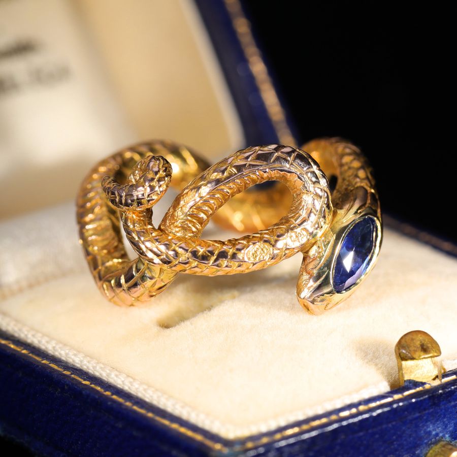 Antique The Antique Coiled Sapphire Snake Ring