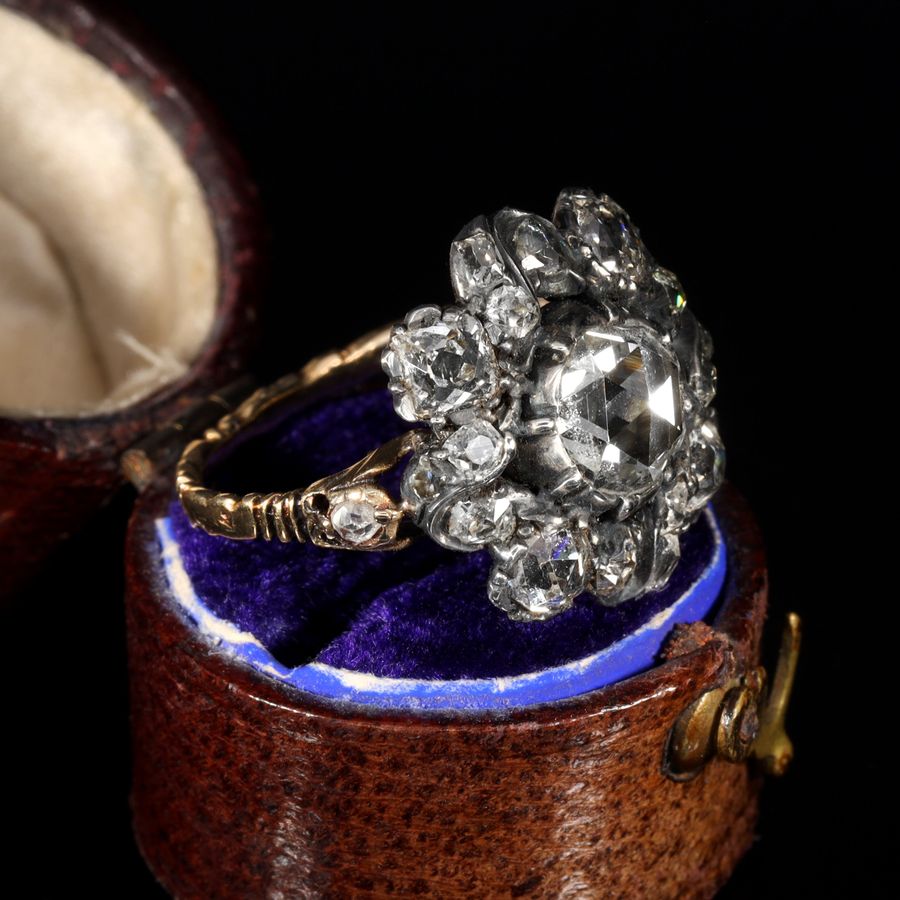 Antique The Antique Georgian Rose Cut Diamond Baroque Ring