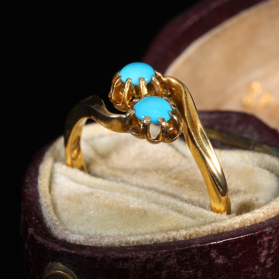 Antique The Antique Victorian 1893 Turquoise Toi Et Moi Ring