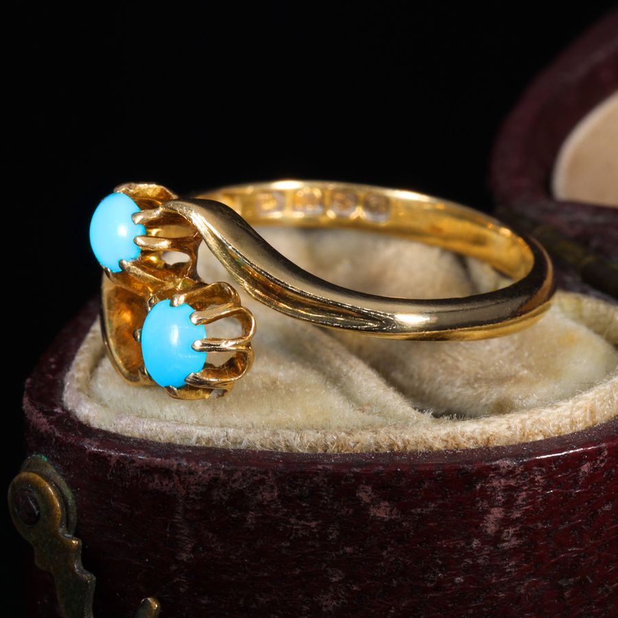 Antique The Antique Victorian 1893 Turquoise Toi Et Moi Ring