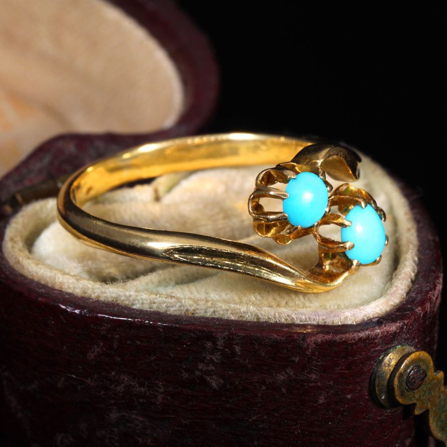 Antique The Antique Victorian 1893 Turquoise Toi Et Moi Ring