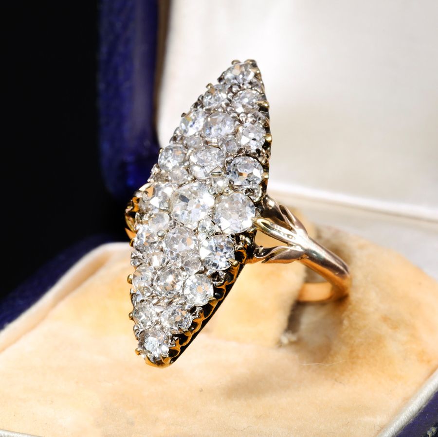 Antique The Antique Victorian Diamond Navette Extravagant Ring