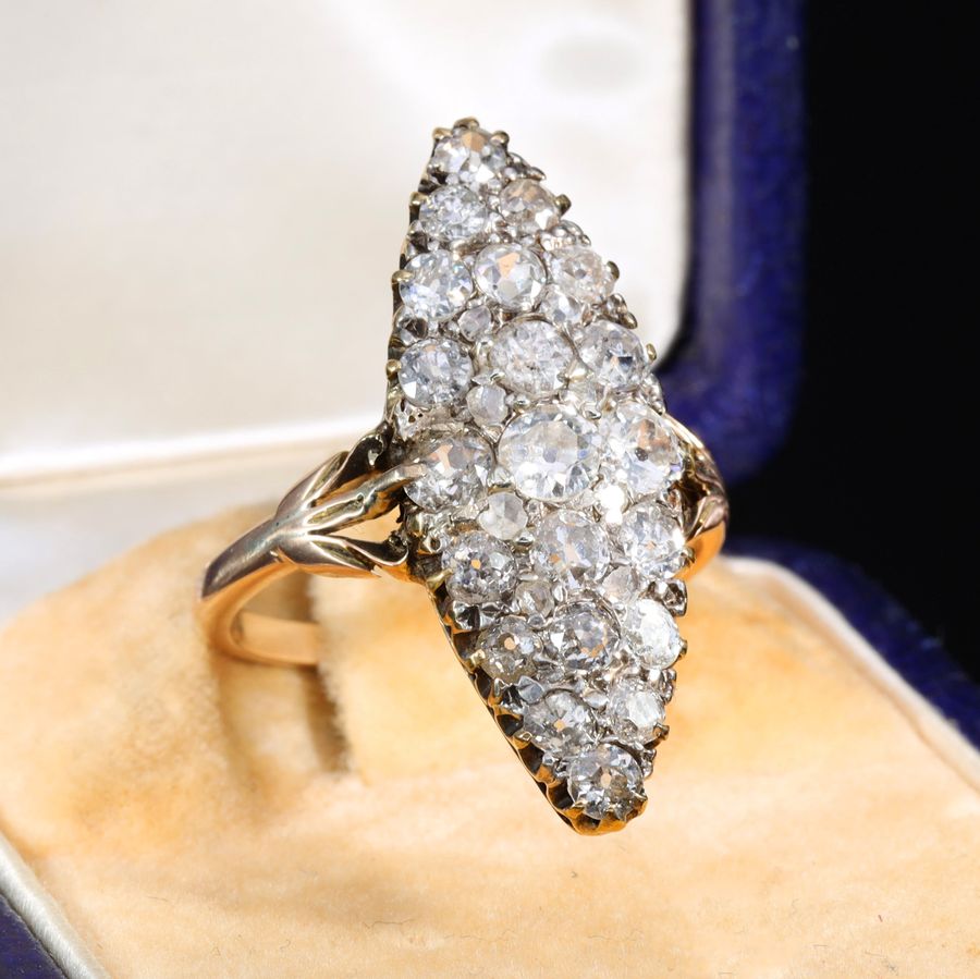 Antique The Antique Victorian Diamond Navette Extravagant Ring