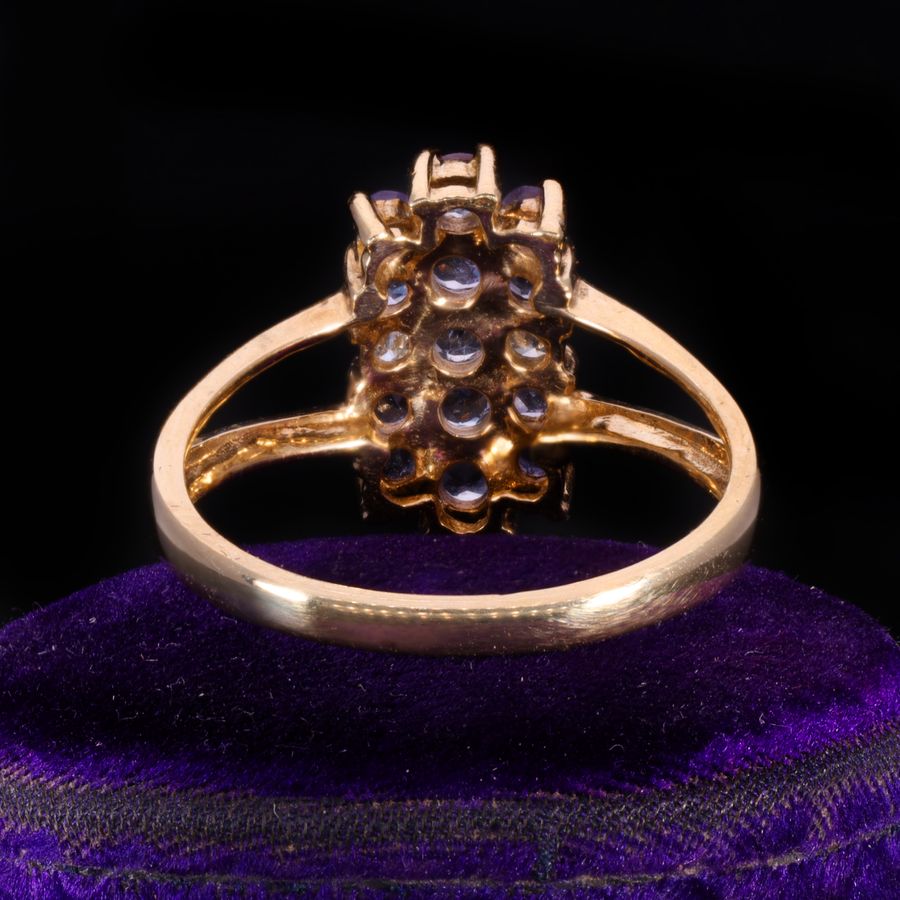 Antique The Contemporary Tanzanite and Diamond Cluster Ring