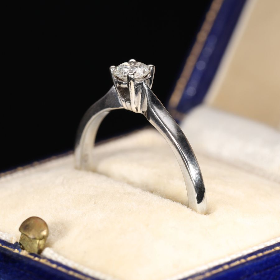 Antique The Vintage Brilliant Cut Diamond Solitaire Petite Ring