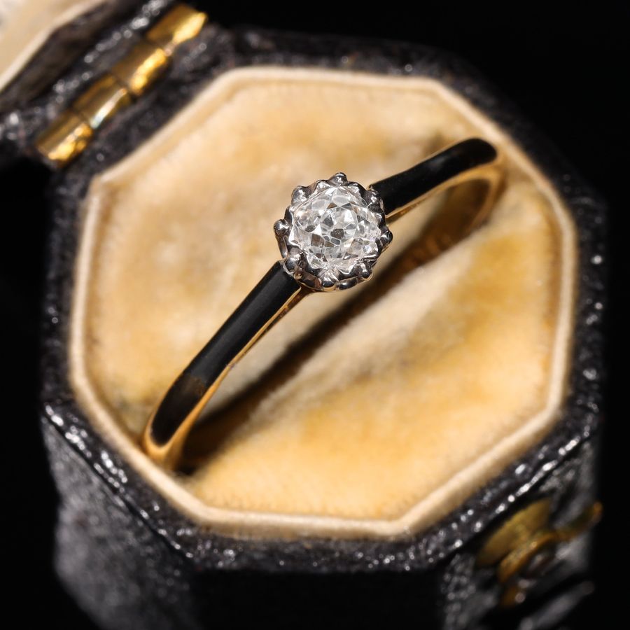 Antique The Vintage Old Mine Cut Diamond Solitaire Fancy Ring