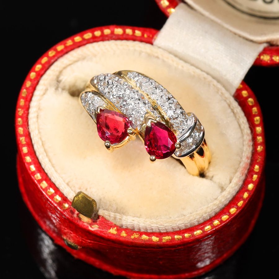 Antique The Vintage Ruby and Diamond Claw Ring