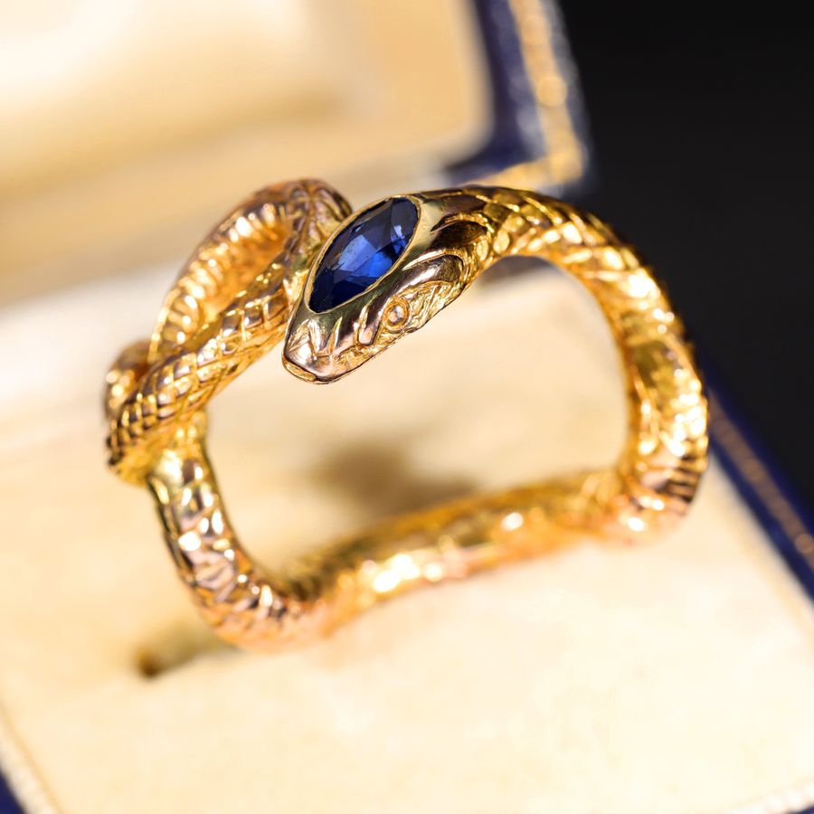 Antique The Antique Coiled Sapphire Snake Ring