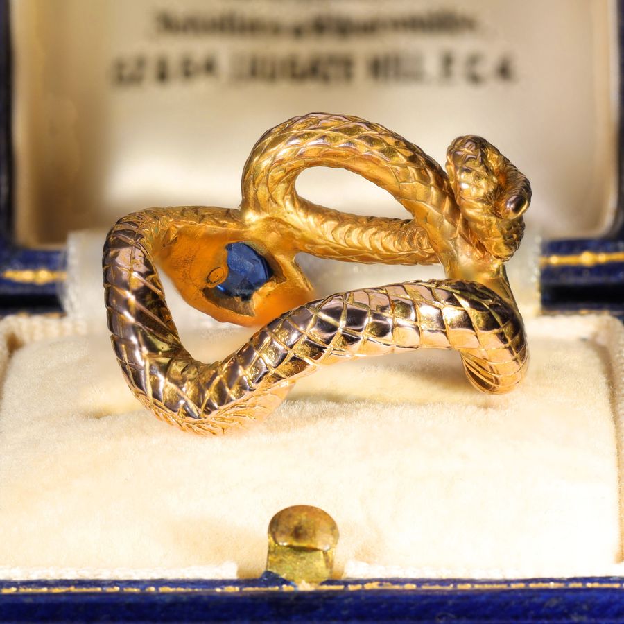 Antique The Antique Coiled Sapphire Snake Ring