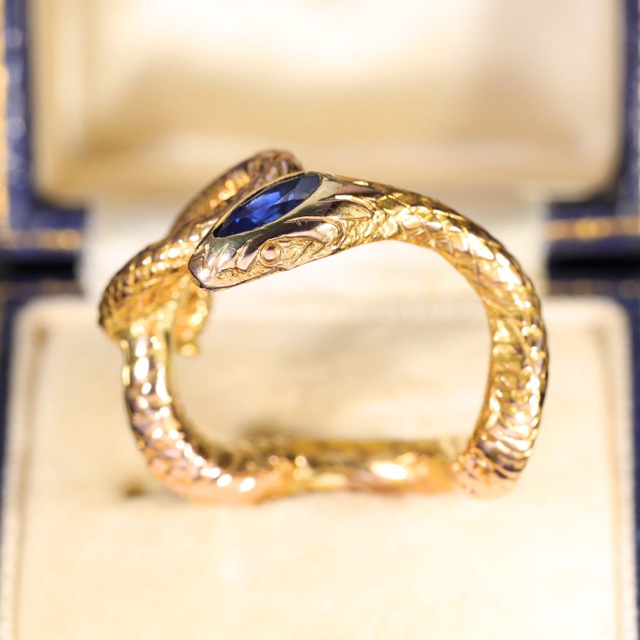 Antique The Antique Coiled Sapphire Snake Ring