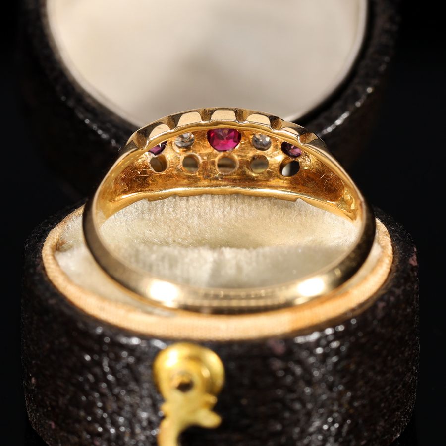 Antique The Antique 1918 Ruby and Eight Cut Diamond Ring