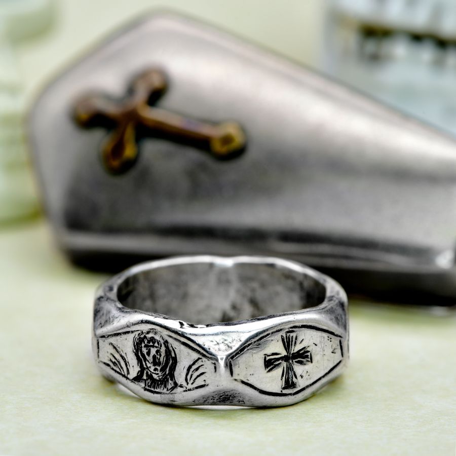 Antique The Antique Georgian Chi Rho Memento Mori Ring