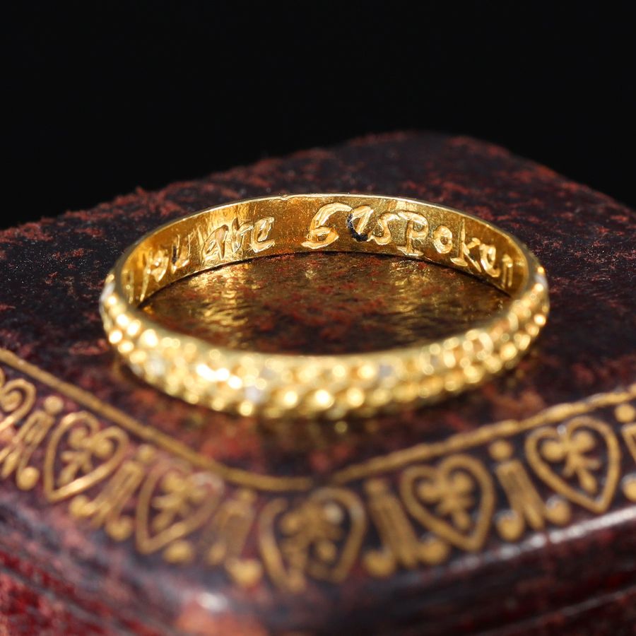 Antique The Antique 18th Century 'By This Token You Are Bespoken' Posy Ring