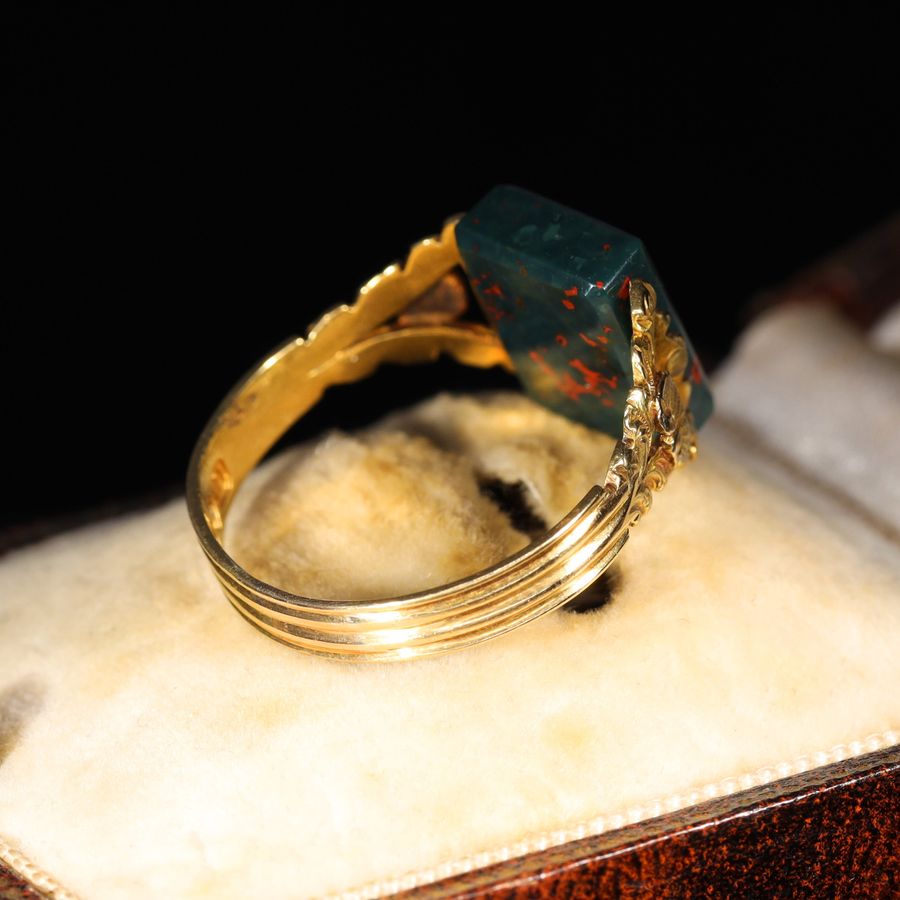 Antique The Antique 1827 Georgian Bloodstone Swivel Ring