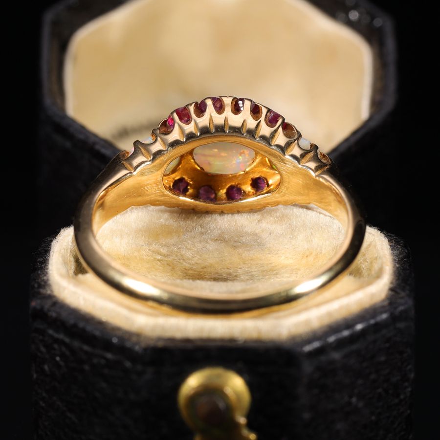 Antique The Antique 1911 Opal and Ruby Magical Ring