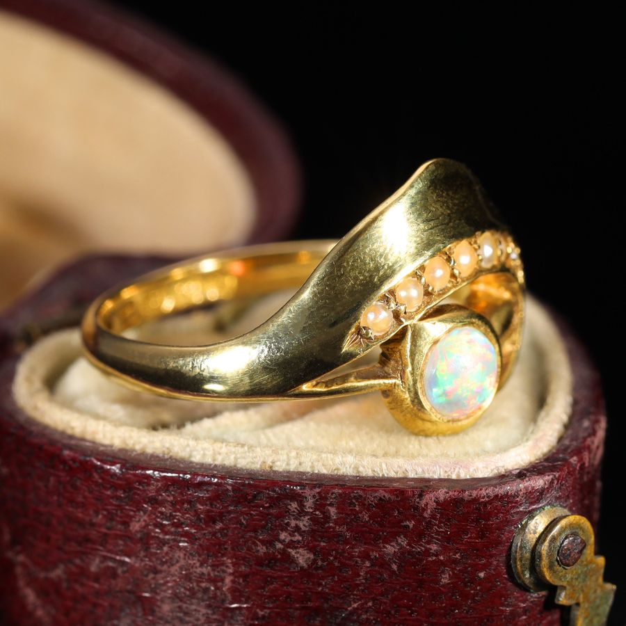 Antique The Antique 1901 Opal and Pearl Abstract Ring