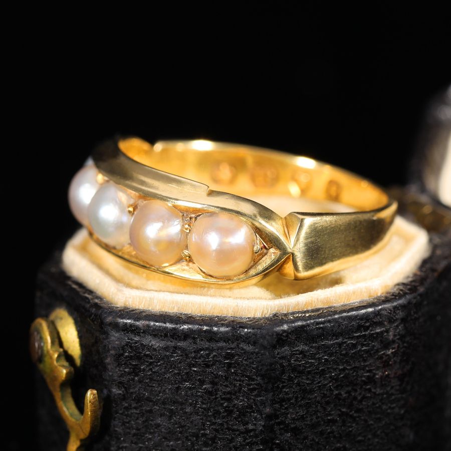 Antique The Antique Victorian 1880 Five Pearl Ring