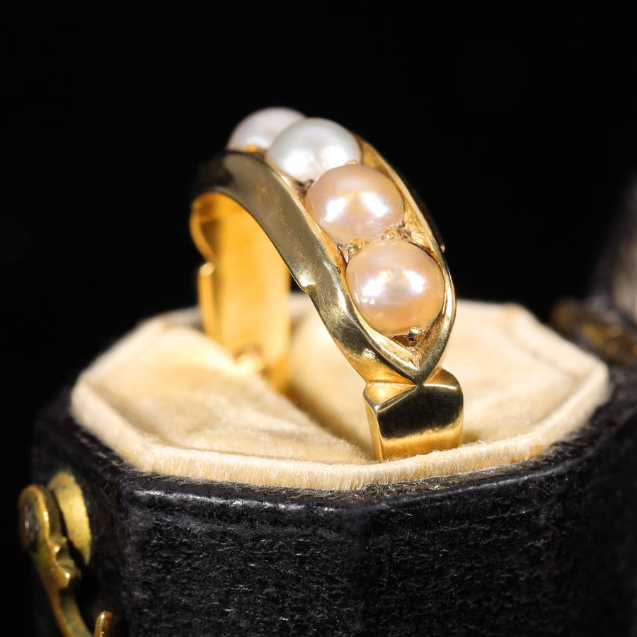 Antique The Antique Victorian 1880 Five Pearl Ring