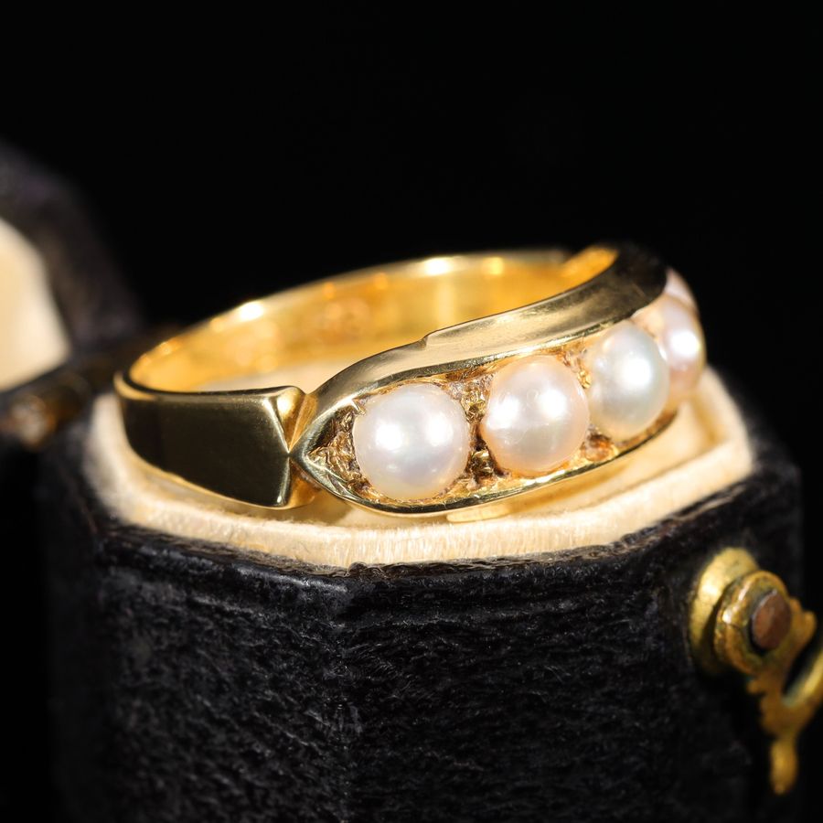 Antique The Antique Victorian 1880 Five Pearl Ring