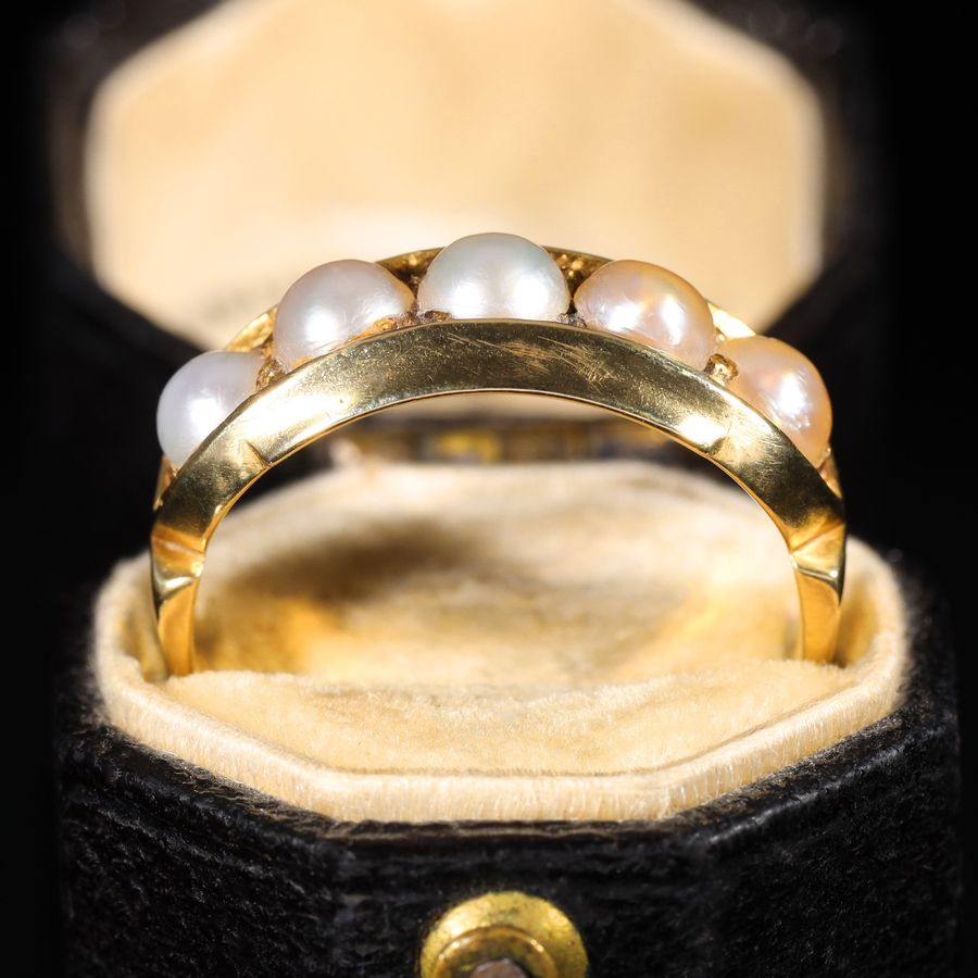 Antique The Antique Victorian 1880 Five Pearl Ring