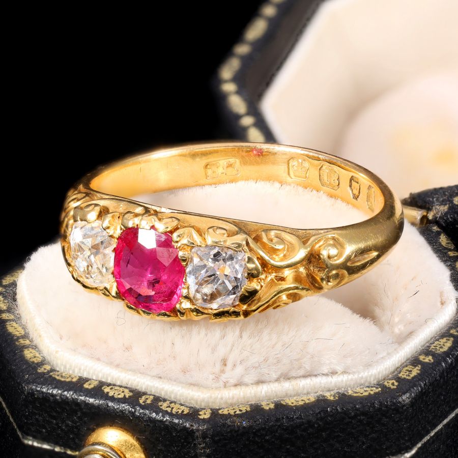 Antique The Antique Victorian 1876 Ruby and Old Cut Diamond Magnificent Ring