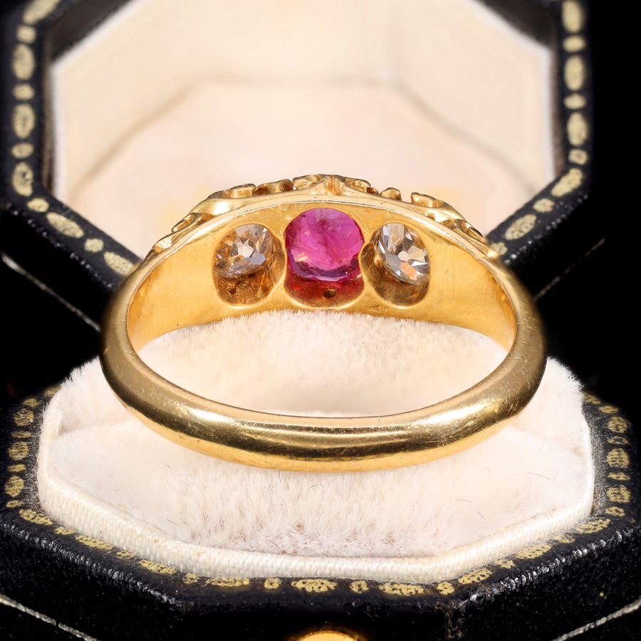 Antique The Antique Victorian 1876 Ruby and Old Cut Diamond Magnificent Ring