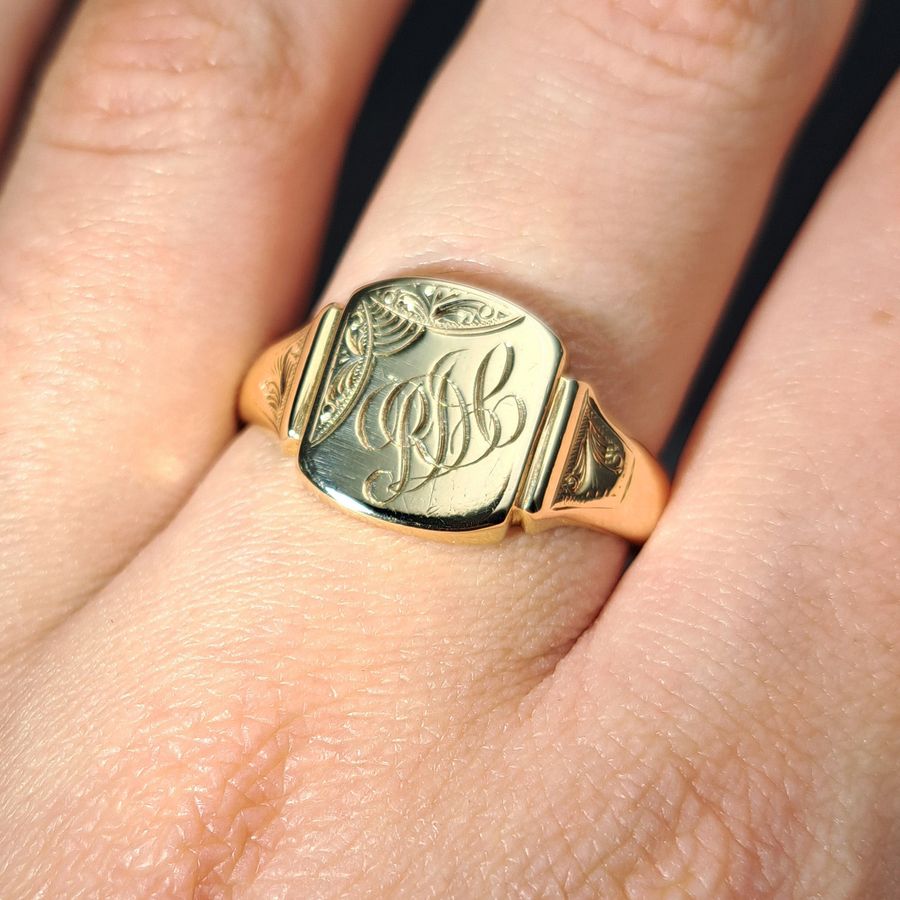 Antique The Vintage 1965 Initials Signet Ring