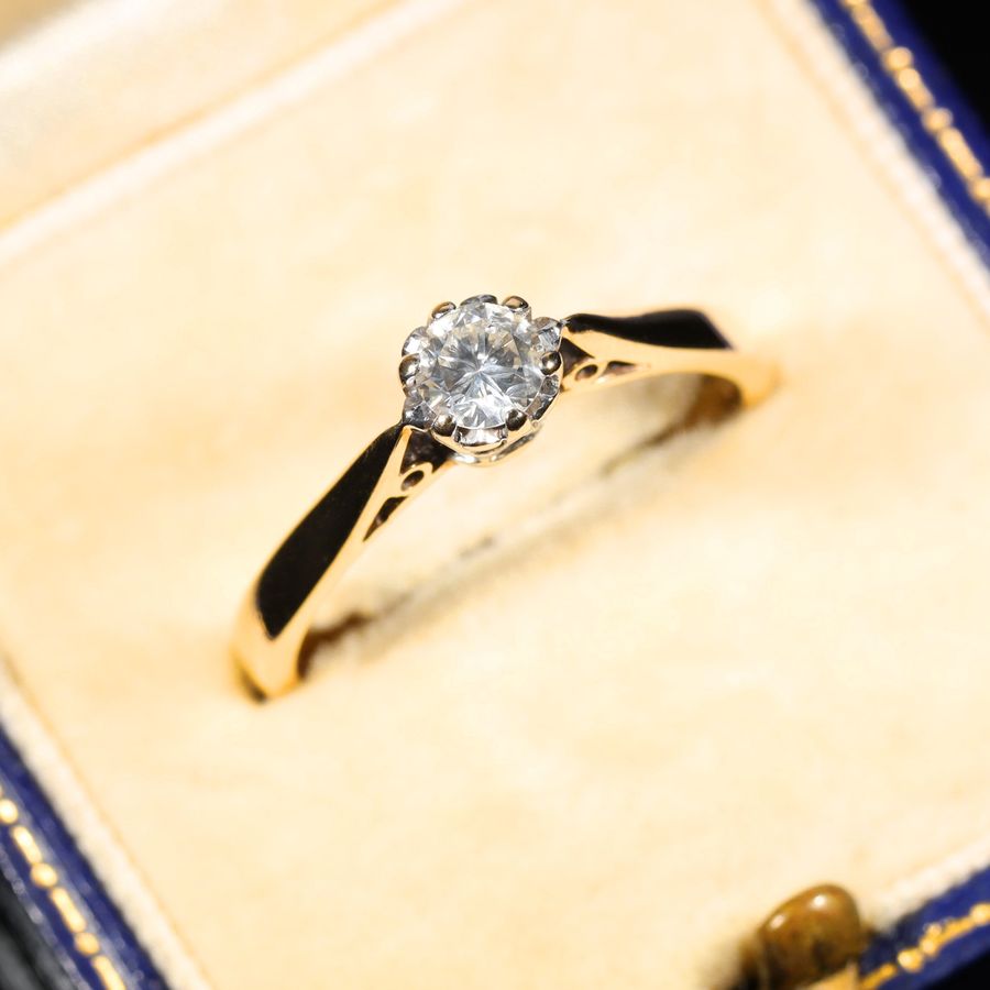 Antique The Vintage Brilliant Cut Diamond Solitaire Classic Ring