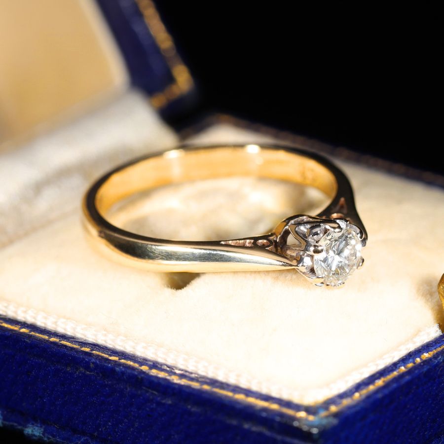 Antique The Vintage Brilliant Cut Diamond Solitaire Classic Ring