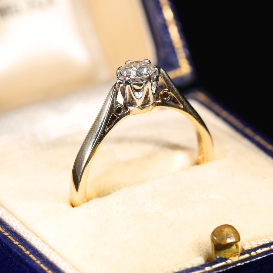 Antique The Vintage Brilliant Cut Diamond Solitaire Classic Ring