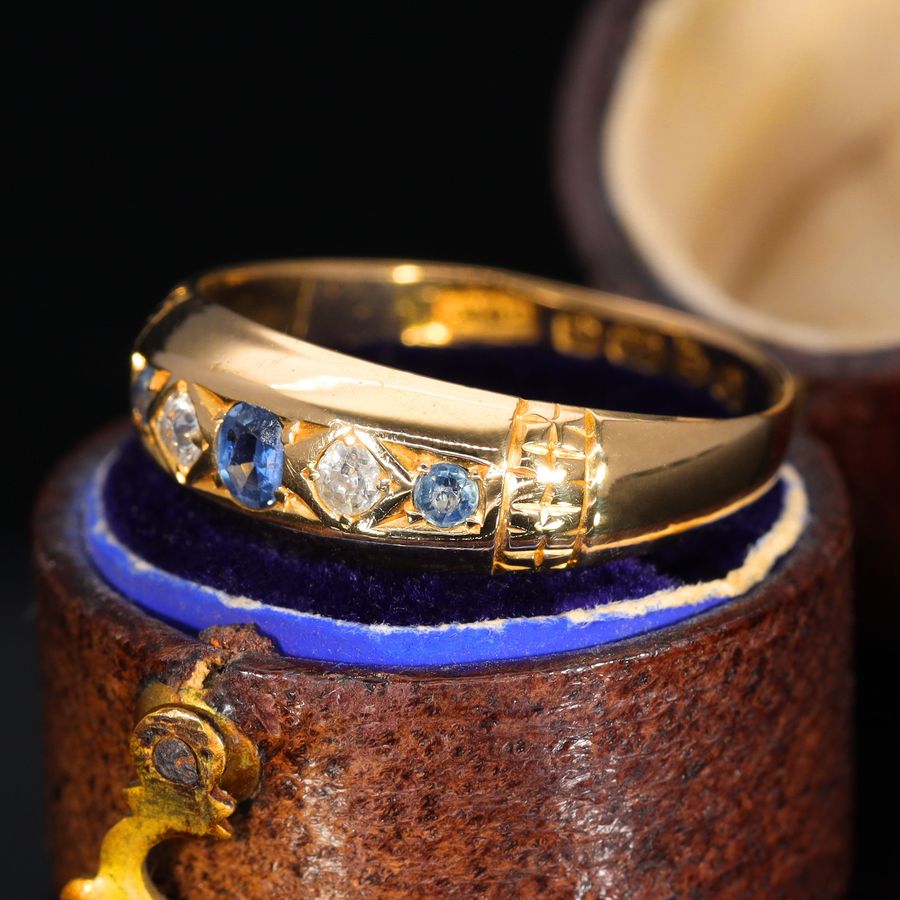 Antique The Antique 1913 Five Stone Sapphire and Diamond Ring