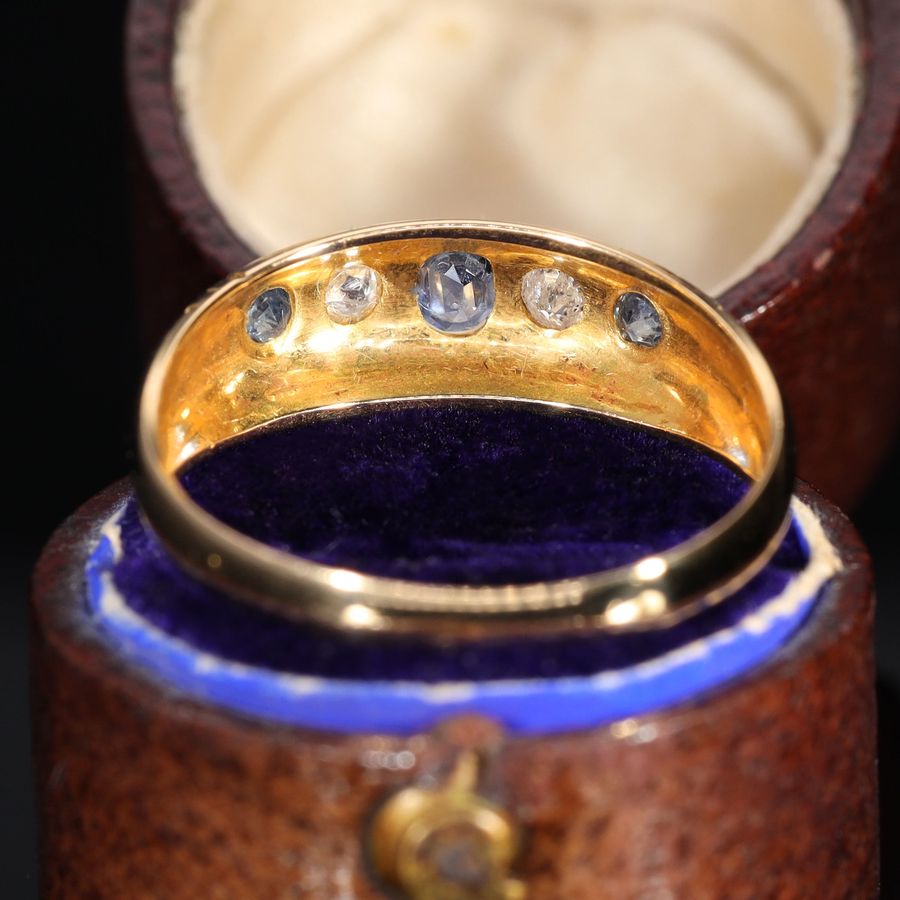 Antique The Antique 1913 Five Stone Sapphire and Diamond Ring