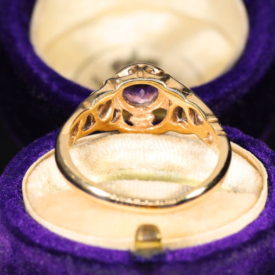 Antique The Vintage 1975 Amethyst Filigree Ring