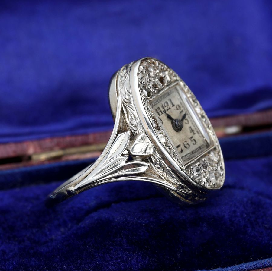 Antique The Antique Art Deco Diamond Watch Ring