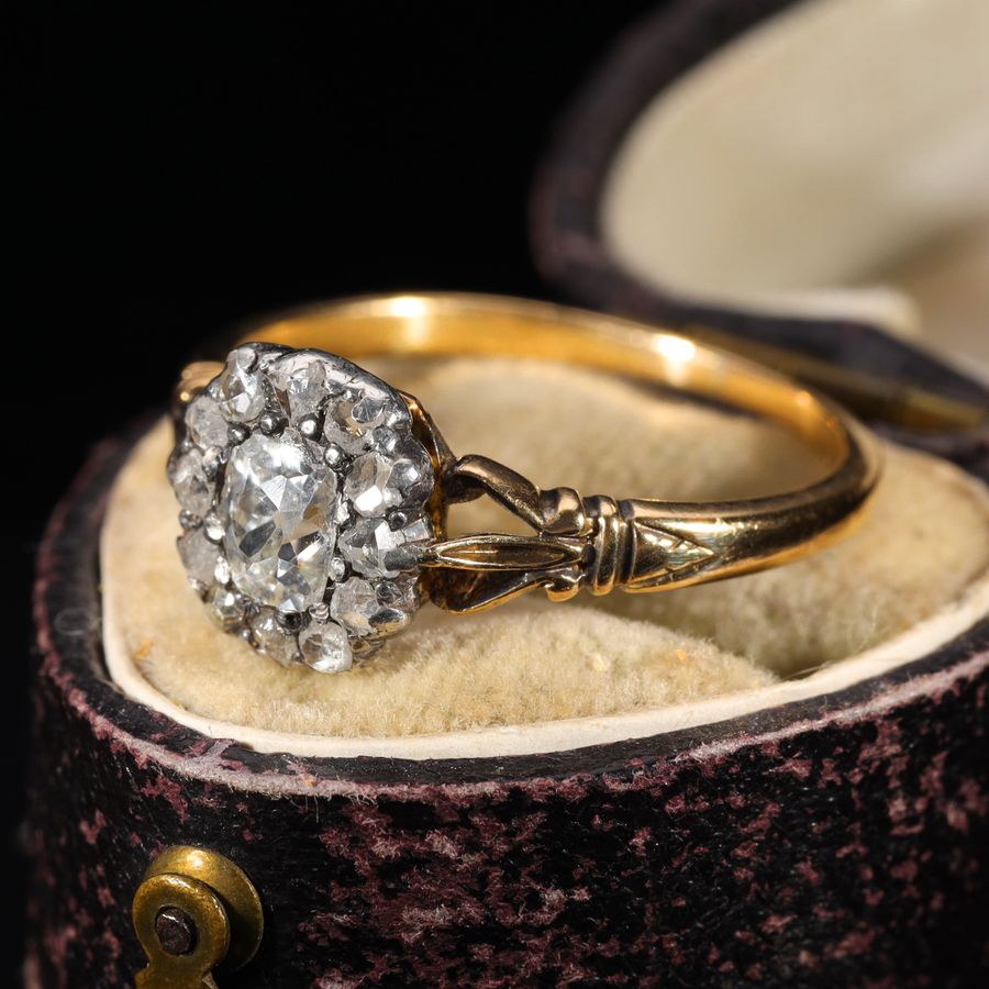 Antique The Antique Georgian Old Cut Diamond Cluster Ring