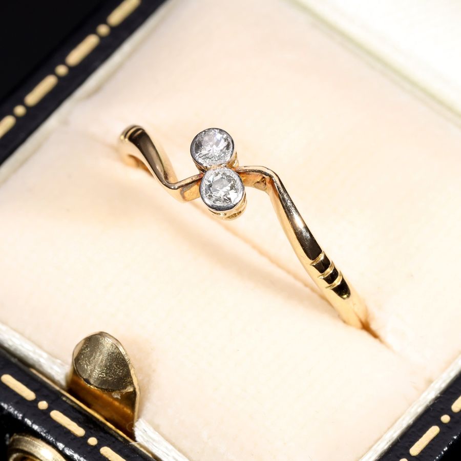 Antique The Antique Toi Et Moi Diamond Dainty Ring