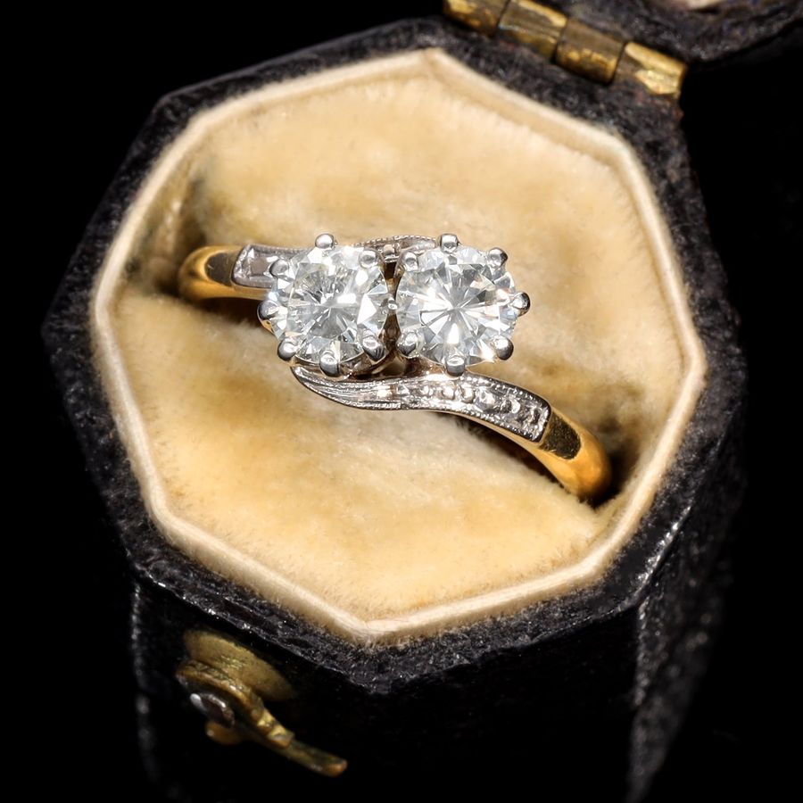 Antique The Vintage Toi Et Moi Brilliant Cut Diamond Eternal Ring