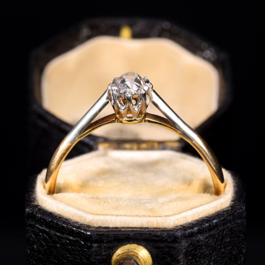 Antique The Vintage Old Mine Cut Diamond Solitaire Fancy Ring