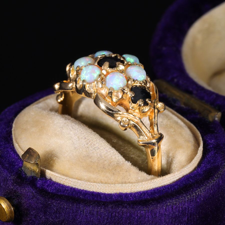 Antique The Vintage Opal and Sapphire Bloom Ring