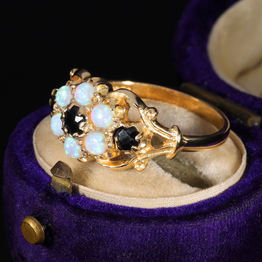 Antique The Vintage Opal and Sapphire Bloom Ring