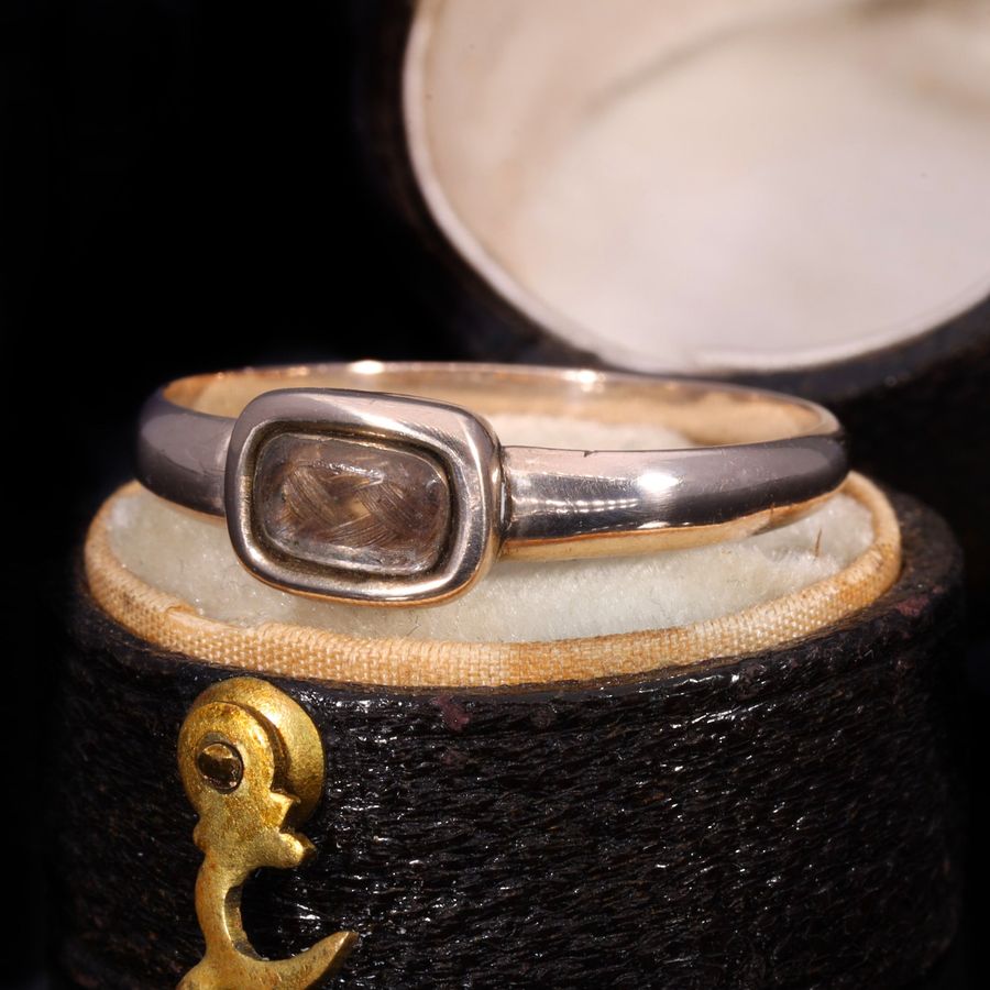 Antique The Antique Georgian Hairwork Mourning Ring