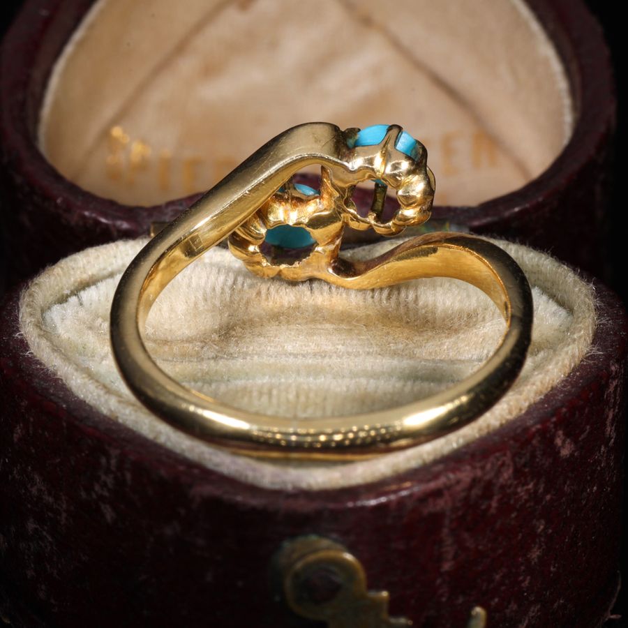 Antique The Antique Victorian 1893 Turquoise Toi Et Moi Ring