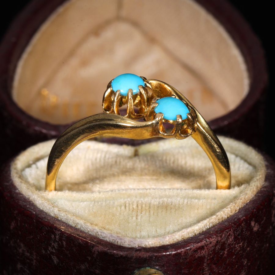 Antique The Antique Victorian 1893 Turquoise Toi Et Moi Ring