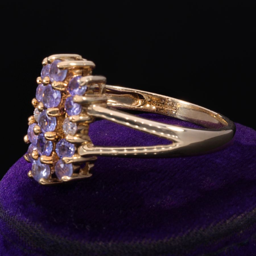 Antique The Contemporary Tanzanite and Diamond Cluster Ring