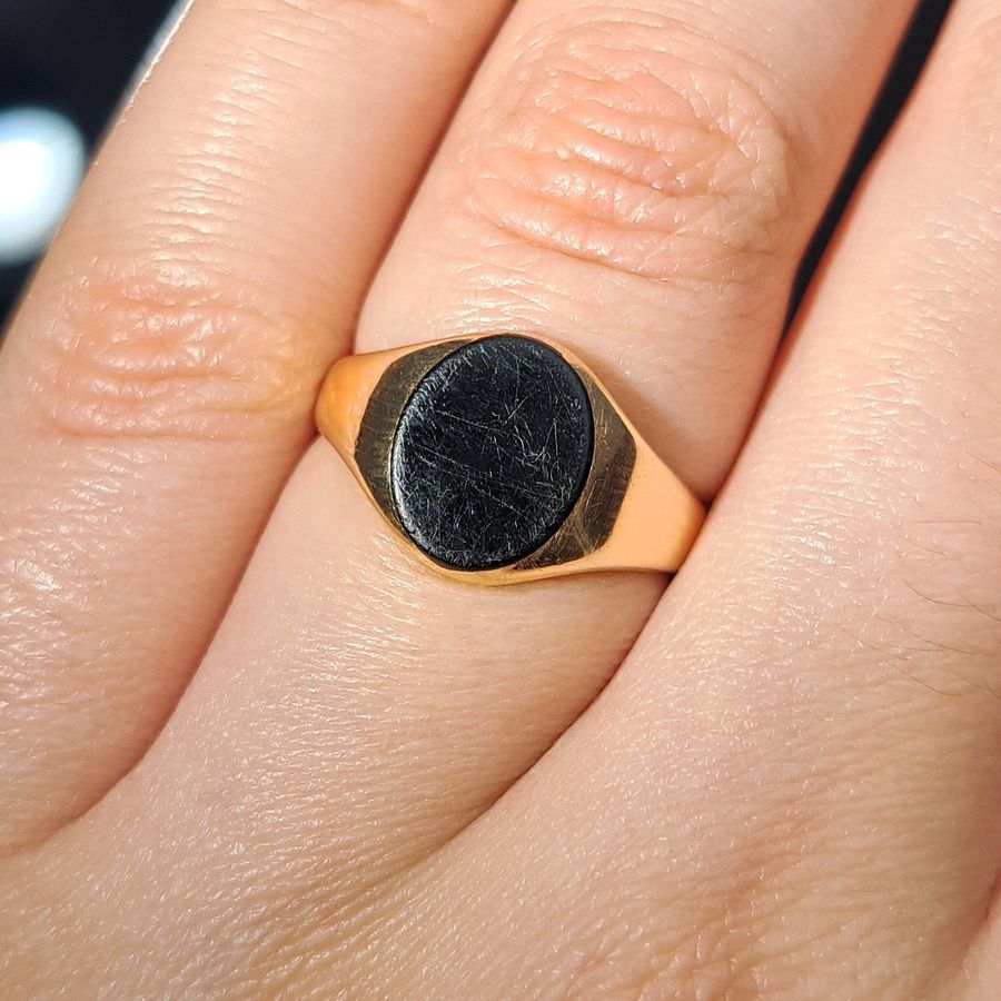 Antique The Vintage Onyx Signet Classic Ring