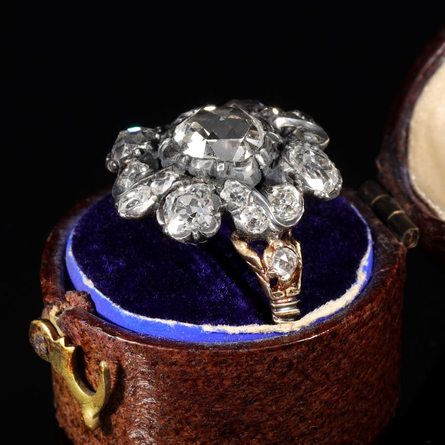 Antique The Antique Georgian Rose Cut Diamond Baroque Ring