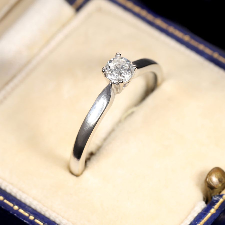 Antique The Vintage Brilliant Cut Diamond Solitaire Petite Ring