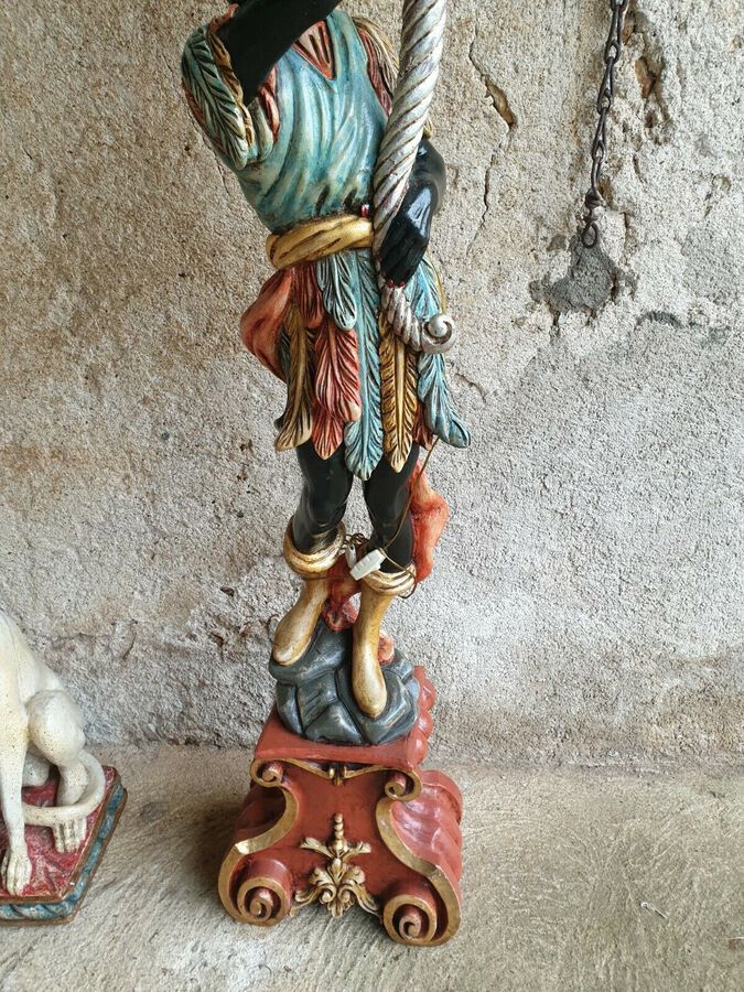 Antique Antique Lamp, Venetian Blackamoor Floor Lamp