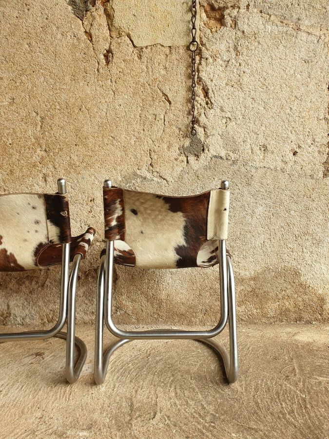 Antique Mid Century Chairs, Modernist 1970s Italian Industrial Designer Retro